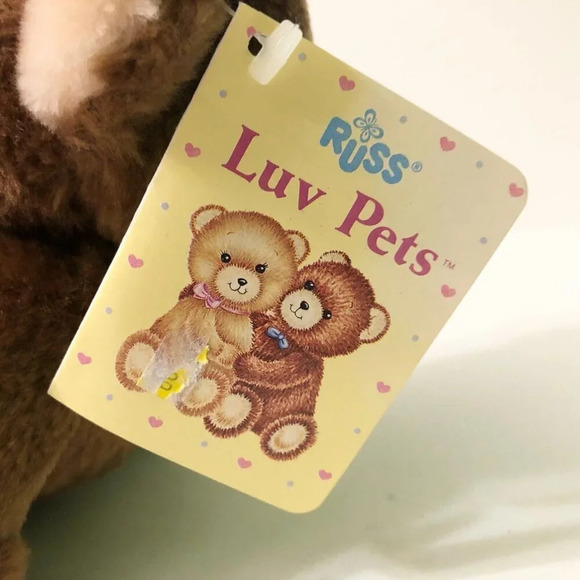 Vtg Russ Luv Pets I Love  My Honey Bear 6 Inch Tall Stuffed Animal Plush - Picture 5 of 16